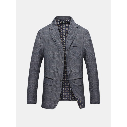 Corduroy Plaids Printing Business Casual Suit for Men