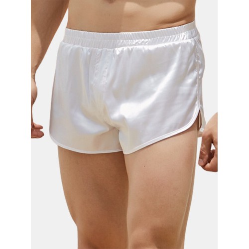 Men Faux Silk Comfortable Casual Home Pants Loose Plus Size Mini Arrow Underwear Shorts