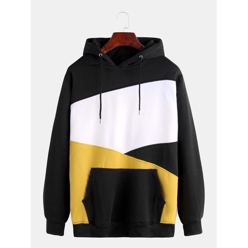 Mens Brief Style Hit Color Warm Daily Hoodies